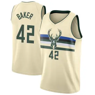 Men's Vin Baker Milwaukee Bucks Cream Jersey - City Edition - Swingman