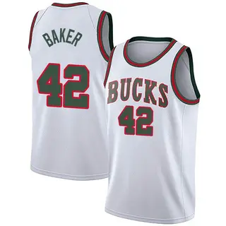 Men's Vin Baker Milwaukee Bucks White Fashion Hardwood Classics Jersey - Swingman