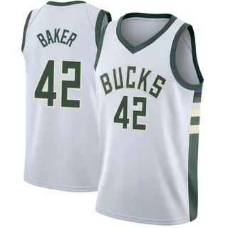 Men's Vin Baker Milwaukee Bucks White Jersey - Association Edition - Swingman