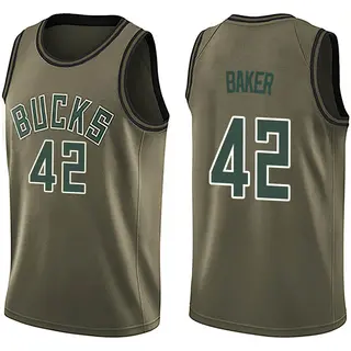 Youth Vin Baker Milwaukee Bucks Green Salute to Service Jersey - Swingman